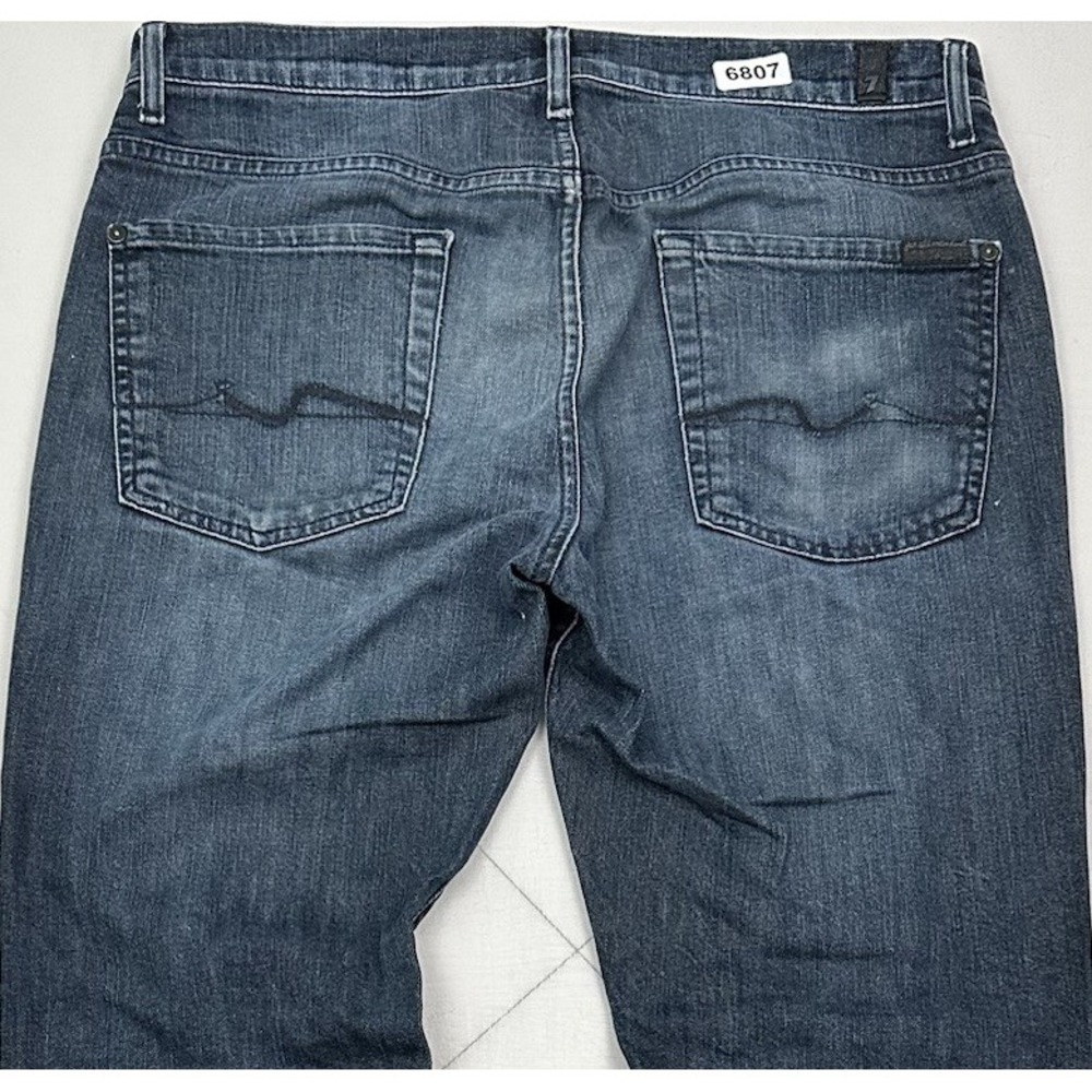 7 For All Mankind Slimmy Jeans Mens 32x30 Blue Dark Wash Straight Stretch Slim